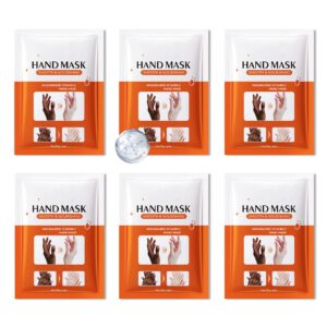 WENJLYJ 6 Pairs Hand Mask for Dry Cracked Hands>Nourishing Moisturizing Gloves>Hands Moisturizer for Deep Moisturizing>Silky Smooth Moisturizing Gloves>Hand Care Mask Set(F)