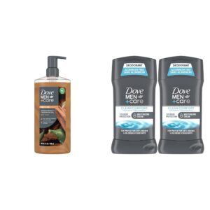DOVE MEN + CARE Body Wash Sandalwood + Cardamom Oil to Rebuild Skin in the Shower & Deodorant Stick Moisturizing Deodorant For 72-Hour Protection Clean Comfort Deodorant