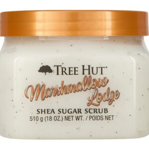 Tree Hut Marshmallow Lodge Shea Sugar Scrub | Exfoliating Body Scrub Removes Dead, Dry Skin for a Soft & Hydrated Feel | Limited Edition Fall | Nourishing Essential Body Care | 18 fl oz.