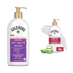 Gold Bond Crepe Corrector & Diabetics’ Dry Skin Relief Lotions Bundle, 14 oz. & 13 oz.