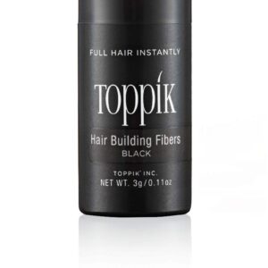 Toppik Hair Building Fibers, 3g Fill In Fine or Thinning Hair Instantly Thicker, Fuller Looking Hair 9 Shades for Men Women, Black, 0.11 Ounce (Pack of 1)
