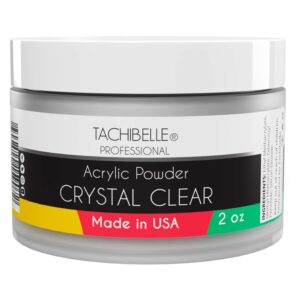 Tachibelle Professional Acrylic Nail System Acrylic Powder> 2 oz. Made in USA. Used in Professional Salons. (Crystal Clear 2oz)
