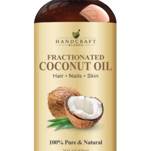 Handcraft Blends Fractionated Coconut Oil – 28 Fl Oz – 100% Pure and Natural – Premium Grade Carrier Oil for Skin and Hair – Hair and Body – Massage
