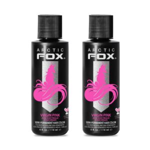 ARCTIC FOX Vegan and Cruelty-Free Semi-Permanent Hair Color Dye – VIRGIN PINK 4 Fl Oz (Pack of 2)