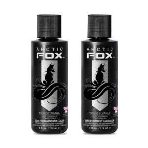 ARCTIC FOX Vegan and Cruelty-Free Semi-Permanent Hair Color Dye – TRANSYLVANIA 4 Fl Oz (Pack of 2)