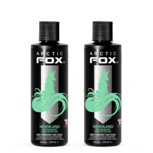 ARCTIC FOX Vegan and Cruelty-Free Semi-Permanent Hair Color Dye – NEVERLAND 8 Fl Oz (Pack of 2)