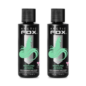 ARCTIC FOX Vegan and Cruelty-Free Semi-Permanent Hair Color Dye – NEVERLAND 4 Fl Oz (Pack of 2)