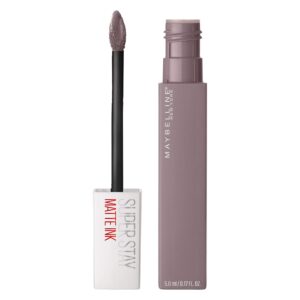 Maybelline Super Stay Matte Ink Liquid Lipstick Makeup, Long Lasting High Impact Color, Up to 16H Wear, Huntress, Muted Grey, 1 Count, Packaging May Vary