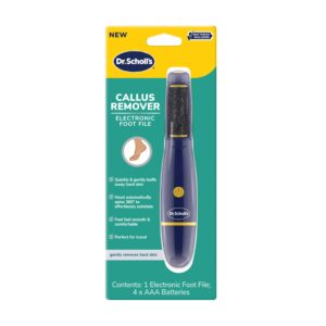 Dr. Scholl’s Callus Remover Electronic Foot File, Electric Hard Skin Removal for Feet, Effortless Soft Smooth Skin in Minutes, Perfect for Travel, for Women & Men, AAA Batteries Included