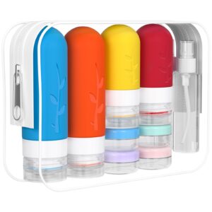 DEPOZA 16 Pack Travel Bottles Set – TSA Approved Leak Proof Silicone Squeezable Containers for Toiletries, Conditioner, Shampoo, Lotion & Body Wash Accessories (16 pcs/R2 Pack)