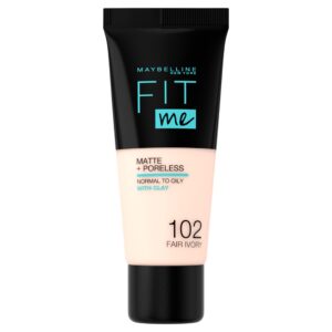 Maybelline New York Fit Me Matte & Poreless Foundation 102 Fair Ivory 30ml