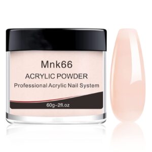 Mnk66 Acrylic Powder Clear Pink Nude Milky White Professional Acrylic Nail Powder for Nail Extension> French Nail Art 3D Flowers> Nail Carving> Beginner (YSHUJF001-Nude-60g)