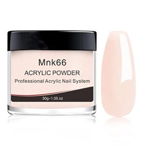 Mnk66 Acrylic Powder Clear Pink Nude Milky White Professional Acrylic Nail Powder for Nail Extension> French Nail Art 3D Flowers> Nail Carving> Beginner (YSHUJF001-Nude-30g)