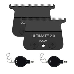 2PCS DLC Replacement Blades Compatible with BaBylissPRO Barberology Replacement Blades for Babyliss Outlining Hair Trimmers (FX787) and LoPROFX Trimmers (FX726)