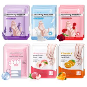 WENJLYJ 12PCS Hand Mask for Dry Cracked Hands>Nourishing Moisturizing Gloves>Hands Moisturizer for Deep Moisturizing>Silky Smooth Gloves>Hand Care Mask Set(A)
