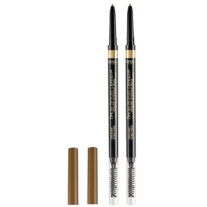 L’Oreal Paris Makeup Brow Stylist Definer Waterproof Eyebrow Pencil, Ultra-Fine Mechanical Pencil, Draws Tiny Brow Hairs and Fills in Sparse Areas and Gaps, Dark Blonde, 0.003 Ounce (Pack of 2)