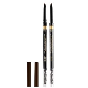L’Oreal Paris Makeup Brow Stylist Definer Waterproof Eyebrow Pencil, Ultra-Fine Mechanical Pencil, Draws Tiny Brow Hairs and Fills in Sparse Areas and Gaps, Dark Brunette, 0.11 Ounce (Pack of 2)