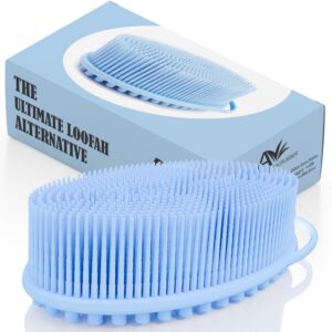 Avilana Silicone Body Scrubber – Gentle Shower Brush & Loofah Alternative – Silver-Infused Options – Fast-Drying, Hygienic, BPA-Free Silicone Body Exfoliator for Sensitive Skin, Men & Women