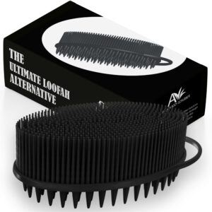 Avilana Silicone Body Scrubber – Gentle Shower Brush & Loofah Alternative – Silver-Infused Options – Fast-Drying, Hygienic, BPA-Free Silicone Body Exfoliator for Sensitive Skin, Men & Women