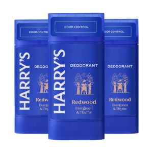 Harry’s Aluminum Free Deodorant for Men – Odor Control, Redwood Scent, 2.5 Oz, 3-Pack, Men Deodorant Aluminum Free