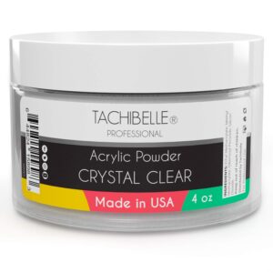Tachibelle Professional Acrylic Nail System Acrylic Powder> 4 oz. Made in USA. Used in Professional Salons. (Crystal Clear 4oz)