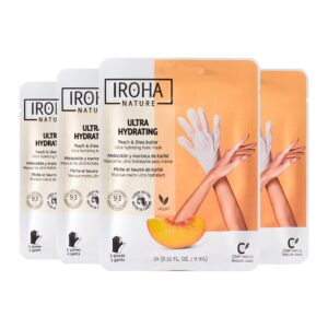 IROHA NATURE> Hand Mask with Peach and Shea Butter – Pack of 4 Pairs