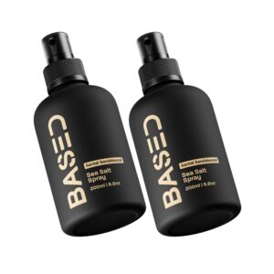Based Bodyworks Sea Salt Spray, Natural Finish Sea Salt Spray for Hair, Volumizes & Texturizes, Infused with Kelp & Vitamin B5, Light & Non-Greasy, Paraben, Sulfate, Phthalate Free, 6.8 oz (Pack of 2)