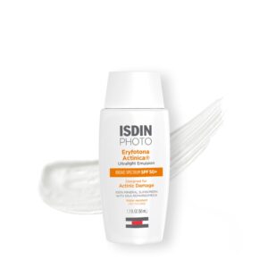 ISDIN Eryfotona Actinica Zinc Oxide and 100% Mineral Sunscreen Broad Spectrum SPF 50+, No White Cast, Suitable for Sensitive Skin, travel-size (1.7 Fl Oz)