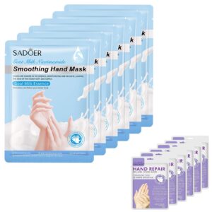 Permotary Moisturizing Hand Mask Gloves for Dry Skin> 6 Pairs> Milk Scented