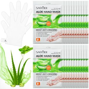 Swiffen 24 Pcs Plant Hand Mask Hydrating Hand Mask Skincare for Dry Cracked Sensitive and Oily Skin> Aloe Skincare for Moisturizing Soothing> Masks for Women