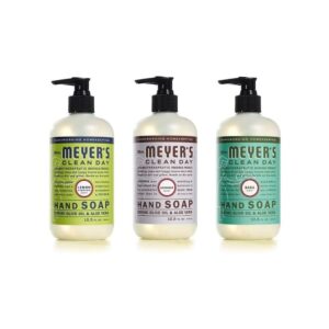 MRS. MEYER’S CLEAN DAY Liquid Hand Soap 3 Scent Variety Pack, Lemon Verbena, Lavender, Basil 3 CT (Variety Pack)