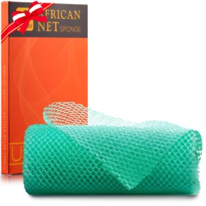 African Bath Sponge African Net Long Net Bath Sponge Exfoliating Shower Body Scrubber Back Scrubber Skin Smoother,Great for Daily Use (Green)