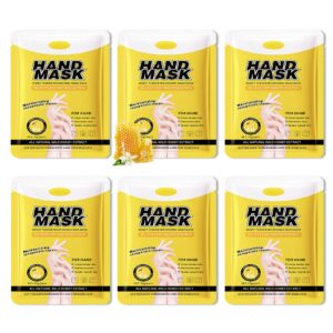WENJLYJ 6 Pairs Hand Mask for Dry Cracked Hands>Nourishing Moisturizing Gloves>Hands Moisturizer for Deep Moisturizing>Silky Smooth Moisturizing Gloves>Hand Care Mask Set(E)