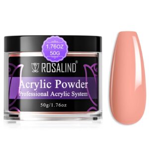 ROSALIND Nude Pink Acrylic Nail Powder 50g/1.76oz Acrylic Pink Powder for Nail Extension> Professional Crystal Polymer Nail Powder for Acrylic Caving