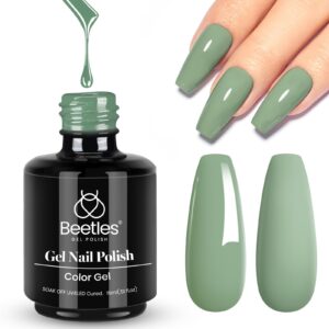 Beetles Green Gel Nail Polish Emerald Olive Sage Green Eucalyptus Gel Polish 15ml Soak Off U V LED Nail Lamp Nail Art Manicure Salon DIY Home for Women