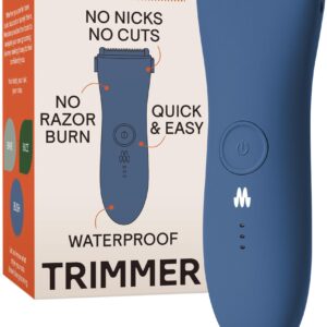 MERIDIAN Body Hair Trimmer for Men, Pubic Hair Trimmer Balls, Body Shaver for Men Groin Safe, Electric Ball Shavers, Bikini Razors Women, Waterproof & Rechargeable – Ocean
