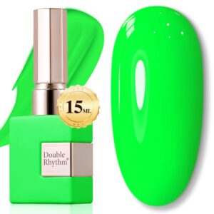 Double Rhythm 15ML Gel Nail Polish Pure Sheer Same Color Same Bottle Soak Off Gel Polish Art Manicure Salon DIY at Home for Women (Bright Green-A1042)