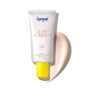 Supergoop! Glowscreen SPF 40, Dawn (Pink Pearl Glow) – 1.7 fl oz – Glowy Primer + Broad Spectrum Tinted Sunscreen – Helps Filter Blue Light – Hydration – Hyaluronic Acid & Vitamin B5