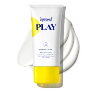 Supergoop! PLAY Everyday Lotion SPF 50 – Broad Spectrum Body & Face Sunscreen for Sensitive Skin – Great for Active Days – Fast Absorbing, Water & Sweat Resistant – 5.5 fl oz