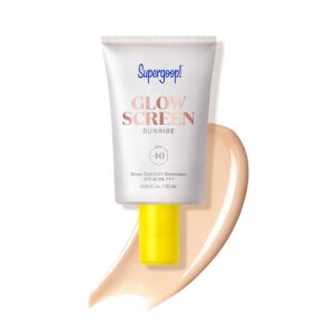 Supergoop! Glowscreen SPF 40, Sunrise (Champagne Glow) – 20 mL – Glowy Primer + Broad Spectrum Tinted Sunscreen – Helps Filter Blue Light – Hydration – Hyaluronic Acid & Vitamin B5