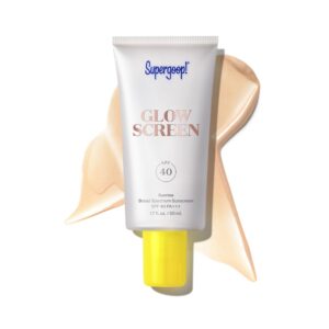 Supergoop! Glowscreen SPF 40, Sunrise (Champagne Glow) – 1.7 fl oz – Glowy Primer + Broad Spectrum Tinted Sunscreen – Helps Filter Blue Light – Hydration – Hyaluronic Acid & Vitamin B5