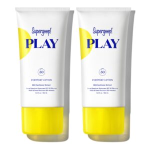 Supergoop! PLAY Everyday Lotion SPF 50 – Broad Spectrum Body & Face Sunscreen for Sensitive Skin – Great for Active Days – Fast Absorbing, Water & Sweat Resistant – 5.5 fl oz – 2 Pack