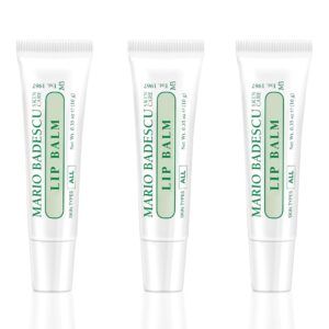 Mario Badescu Moisturizing Original Lip Balm for Dry Cracked Lips, Infused with Coconut Oil and Shea Butter, Ultra-Nourishing Lip Care Moisturizer for Soft, Smooth and Supple Lips, 3 Pack