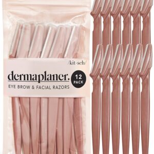 Kitsch Dermaplaning Tool – Face Razors for Women and Men, Eyebrow Trimmer and Face Shaver, Facial Hair Removal, Facial Razors for Women and Men, Dermaplane Razor – 12pc, Terracotta