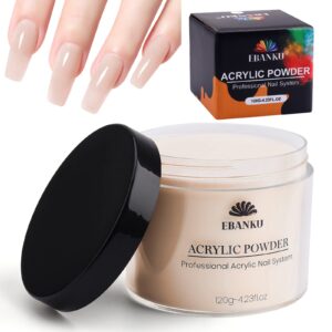 120g/4.23oz Nude Acrylic Powder> EBANKU Acrylic Powder Large Capacity Professional Acrylic Nail Powder for Nail Acrylic Extension> Nail Carving> Long-Lasting> No Nail Lamp Needed