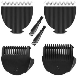 Replacement Blades and Protecting Guards 2 Pack for MANSPOT Trimmer, Compatible with MANSPOT Manscape Groin Hair Trimmer for Men and Women, HCW017 HCW003A, with 2 Cleaning Brush, Black