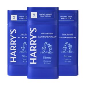 Harry’s Extra-Strength Antiperspirant Deodorant, Sweat & Odor Control Antiperspirant for Men, Stone, 2.5 oz Pack of 3