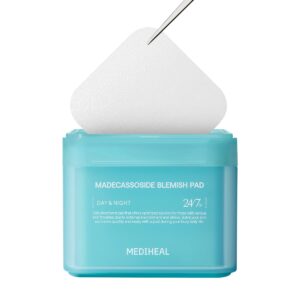 MEDIHEAL Madecassoside Toner Pads – with Centella Asiatica to Treat Blemishes and Improve Uneven Skin Tone – Vegan Gauze Fabric