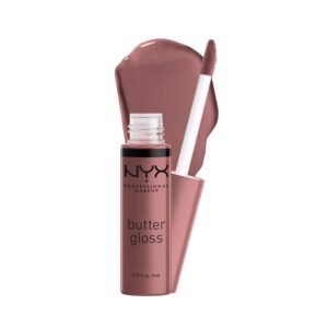 NYX PROFESSIONAL MAKEUP Butter Gloss, Non-Sticky Lip Gloss – Cinnamon Roll (Dusty Nude Mauve)