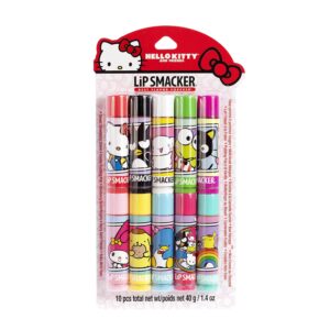 Lip Smacker Sanrio Hello Kitty & Friends Pack – 10 Moisturizing Lip Balms, Hydrating & Protecting – Cruelty-Free